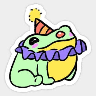 Pastel Clown Frog Sticker